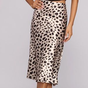 Windsor Leopard Satin Skirt